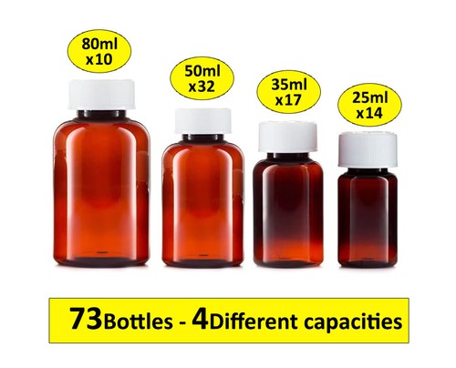 Medicine amber plastic bottles - amber,