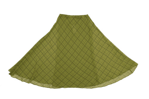 Women flare skirt - flare, green