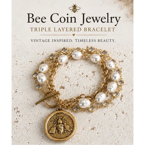 Bee coin triple layered - coin,