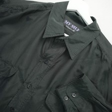 Vtg My Silk Mens L Black Long