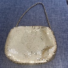 L S Bergere Vintage 1980s Gold Chainmail Chain Strap Evening Bag