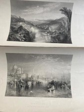 2 ENGRAVINGS ITALY VENICE BRANDARD & MILLER ENGRAVERS c1890s J M W TURNER