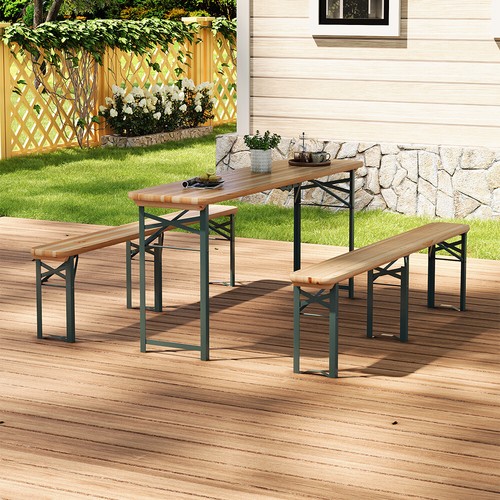 Wooden picnic bench table - wooden,