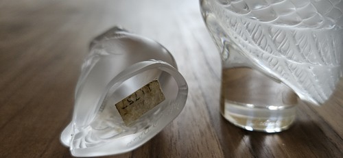 Lalique frosted pair - lalique, owls