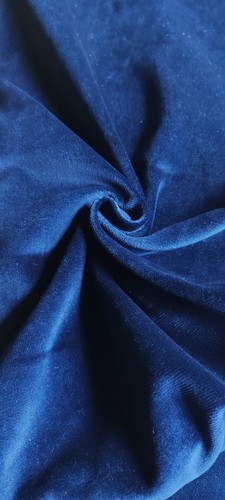 Navy blue cotton velvet - cotton,