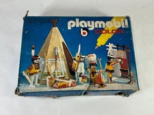 PLAYMOBIL COLOR 3621 INDIAN CAMP APACHE Indians with wigwam vintage NOT COMPLETE