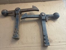 2 Cast Iron Entrance Gate Stop Foot Operated Gravity Latch