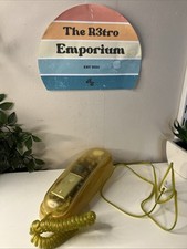 Vintage Yellow 1990's Clear See Through Push Button Phone