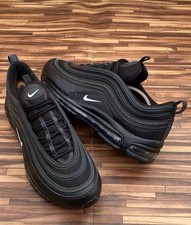 Men's Nike Air Max 97 Triple Black Leather Trainers Gym Shoes UK Size
