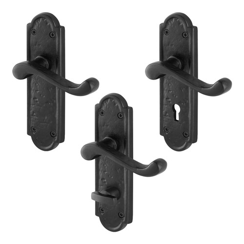 Black iron door - handles,,