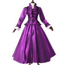  maid Lolita purple satin long