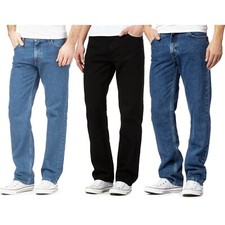 MENS DENIM JEANS STRAIGHT LEG REGULAR FIT WORK PLAIN JEANS PANT ALL WAIST SIZES
