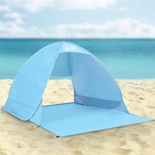 Pop Up Beach Tent Water Resistant Sunshade Kids Shelter Foldable Canopy Blue New
