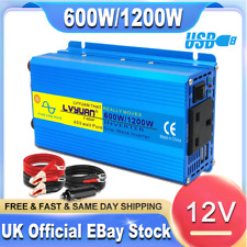 Pure Sine Wave Inverter 12V to AC 230V 600W 1200W Caravan Converter Camp