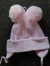 SALE NEW SATILA PINK  2 POM POM HAT STYLE MINNIE SIZE 9-18 MONTHS APPROX