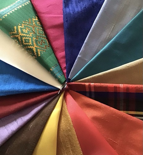 100 silk remnants 16 jewel - silk,