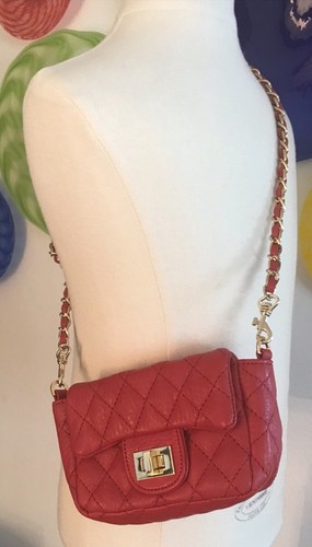Quilted red leather - red, girls