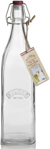 Kilner square glass bottle - 1l,