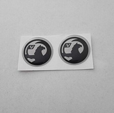 2x Remote Key Fob Badge Emblem Sticker Logo for VAUXHALL BW 3d Domed 14mm