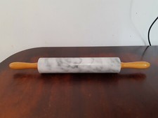 Marble Heavy Stone Rolling Pin Wood Handles Cooking Baking Dough Rolling Pin
