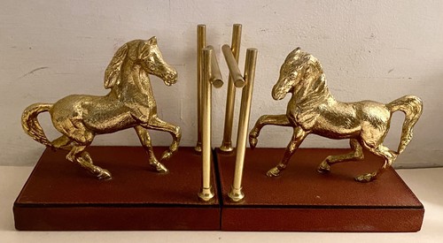 Vintage pair horse bookends - pair,
