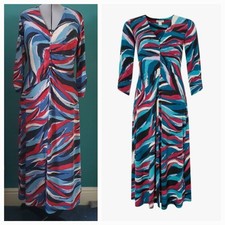 MONSOON Size 16 Stretchy Fitted Button Front Long Dress