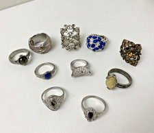 Costume Jewellery Rings #03 — Bundle of 10 Mixed Styles Used Good