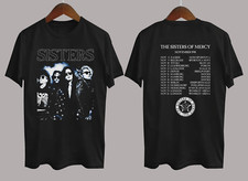 The Sisters of Mercy 1990 Tour Cotton Black S-4XL Unisex 2 Sided Shirt UR261