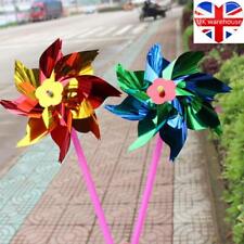 20/100PCS Plastic Windmill Pinwheel Wind Spinner Lawn Garden Decor Kids Toy UK