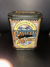 Bassett's Licorice Empty Tin 1990 Candy Collectible Allsorts Vintage Liquorice 