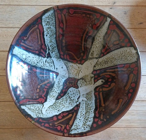 Studio pottery bowl - pottery, abstract