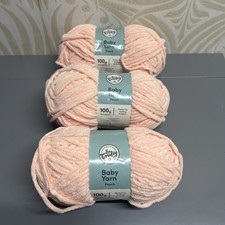 Peach 3 x 100g balls baby yarn