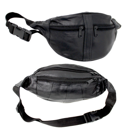 Unisex black leather - black, waist