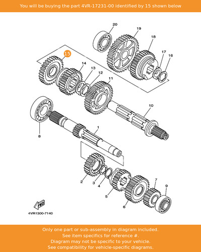 Yamaha gear 3rd - 3rd, wheel
