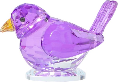 Purple crystal bird figurine - crystal,