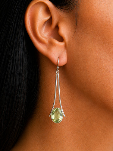 Green amethyst gemstone - amethyst, 925