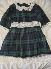 Girls Green Tartan Dress 3