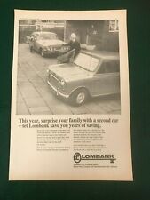 LOMBANK FINANCE 1965 MINI ZODIAC ZEPHYR POSTER ADVERT READY FRAME A4 SIZE A