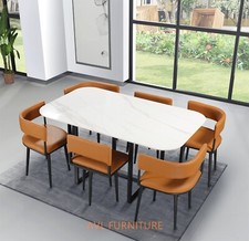 Marble ceramic Dining table and 6 chairs Cafe diner retro ..o