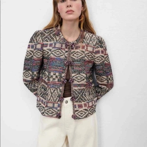 Zara jacquard jacket cardigan - jacquard,