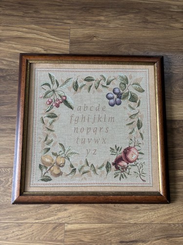 Vintage framed woven tapestry - vintage,