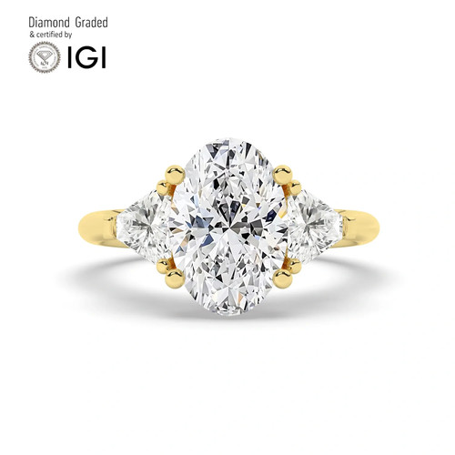 Oval diamond trilogy ring - diamond,