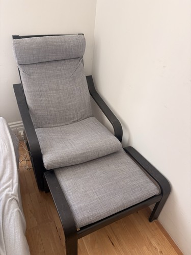 Ikea poang chair and footstool - poang,