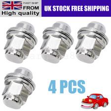 4x Alloy Wheel Nuts For Jaguar XF XJ XK XJR M12 X 1.5 Chrome 19MM Hex Nut Flat