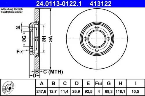 Brake disc solid - 2x,