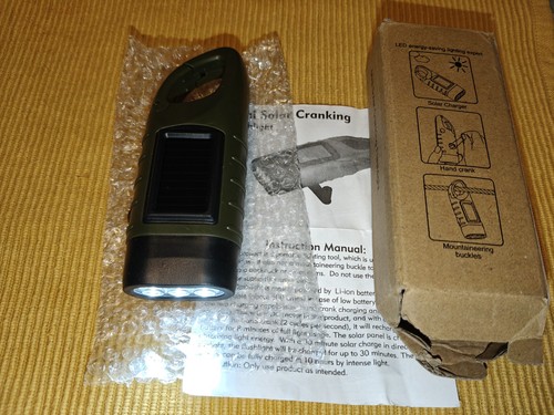 Solar hand crank powered led - crank,