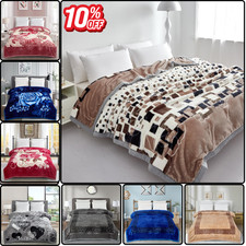 Reversible 2 PLY Heavy Weight Warm Blanket King Size Super Soft Luxury Bed Throw