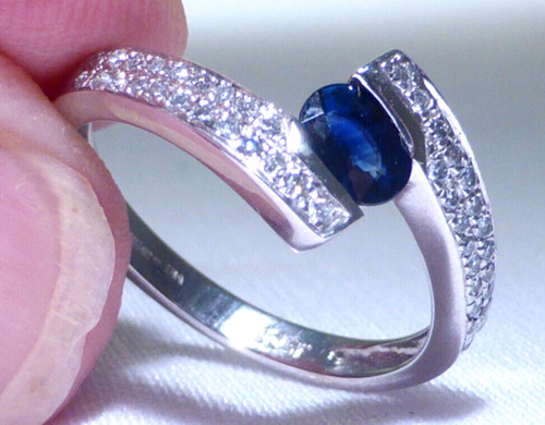 18ct gold ring sapphire - 18ct,