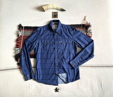 Levi’s Navajo Aztec Sawtooth Shirt M Blue Black 2014 Pearl Snaps RARE RRL-ish