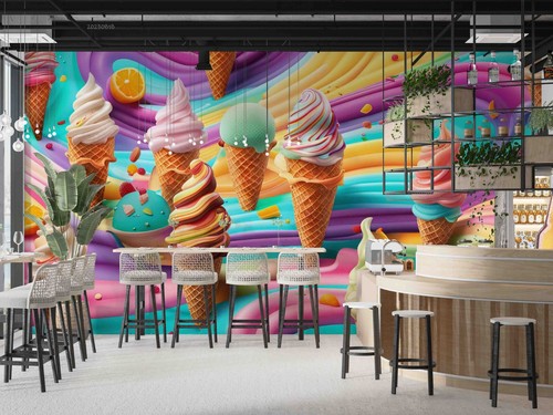 Ice cream cone round - 3d,